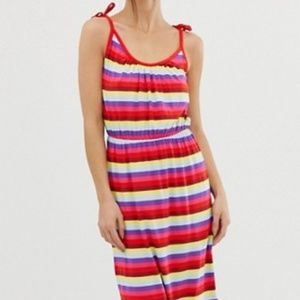 Warehouse Candy Stripe jersey midi dress from asos